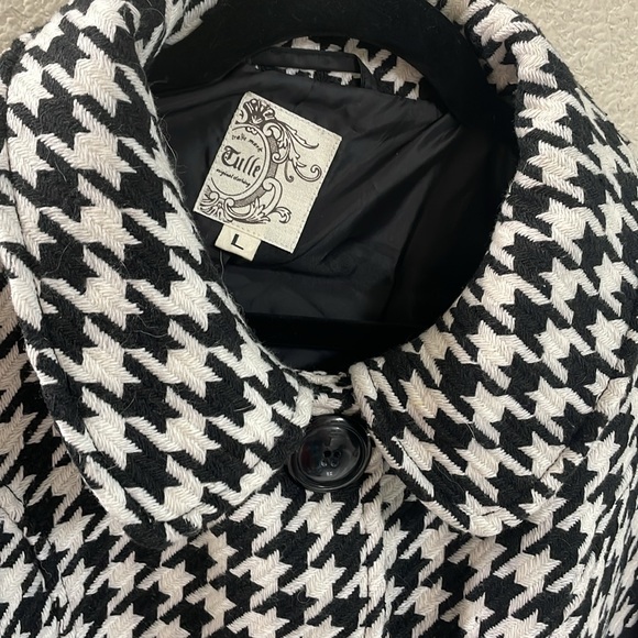 Gorgeous Houndstooth Lined Coat . Black and White . NEW without tags - Picture 2 of 6